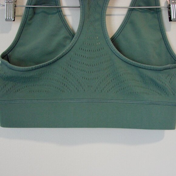 Lululemon Reveal Sports Bra Racerback Green Digital Rain Yoga Workout Size 10 - Picture 9 of 12